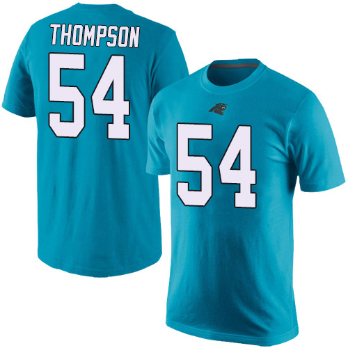 Carolina Panthers Men Blue Shaq Thompson Rush Pride Name and Number NFL Football #54 T Shirt